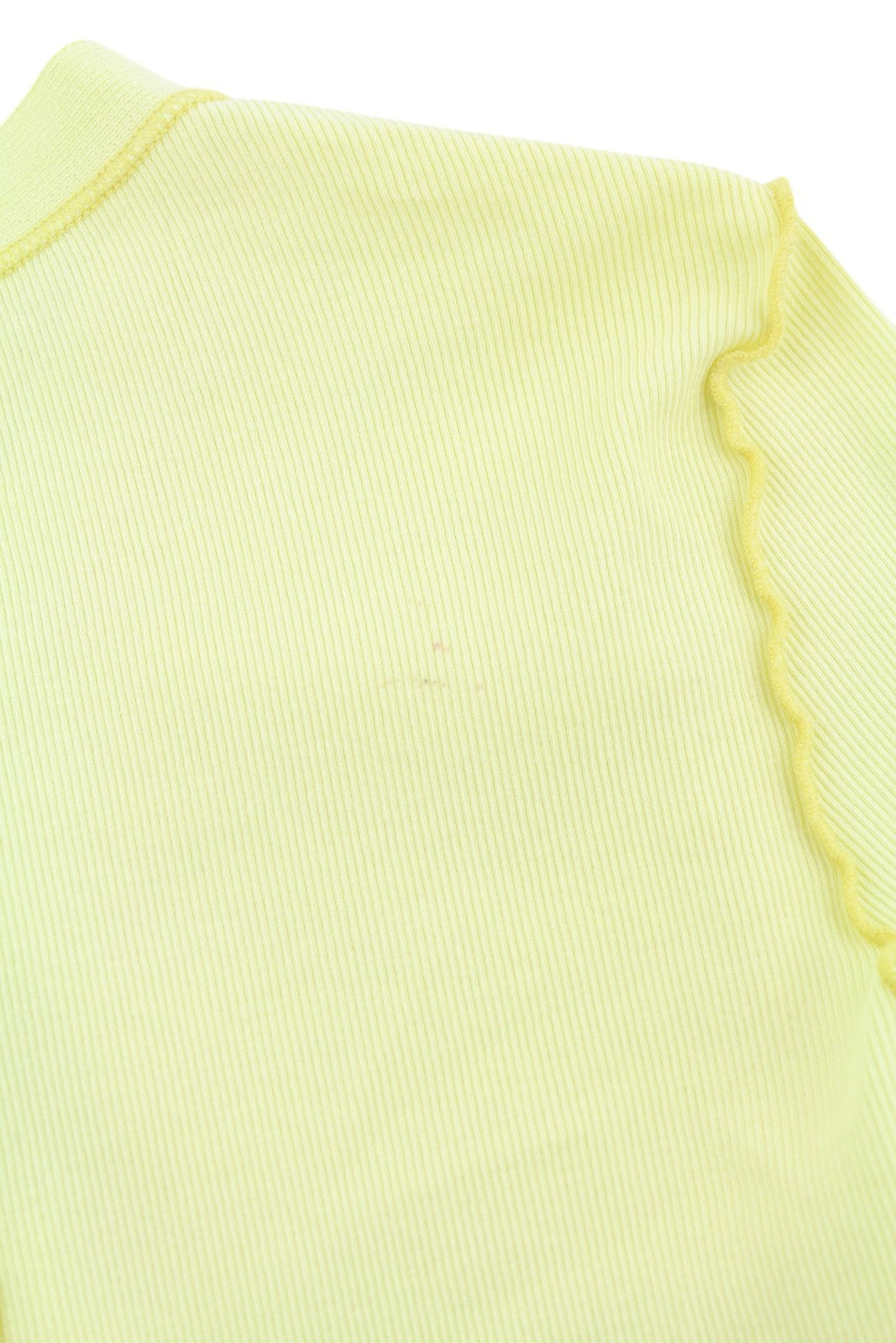 DIESEL T-Ribby-Open Women T-Shirt S Yellow Cardigan Buttoned Cropped Ribbed