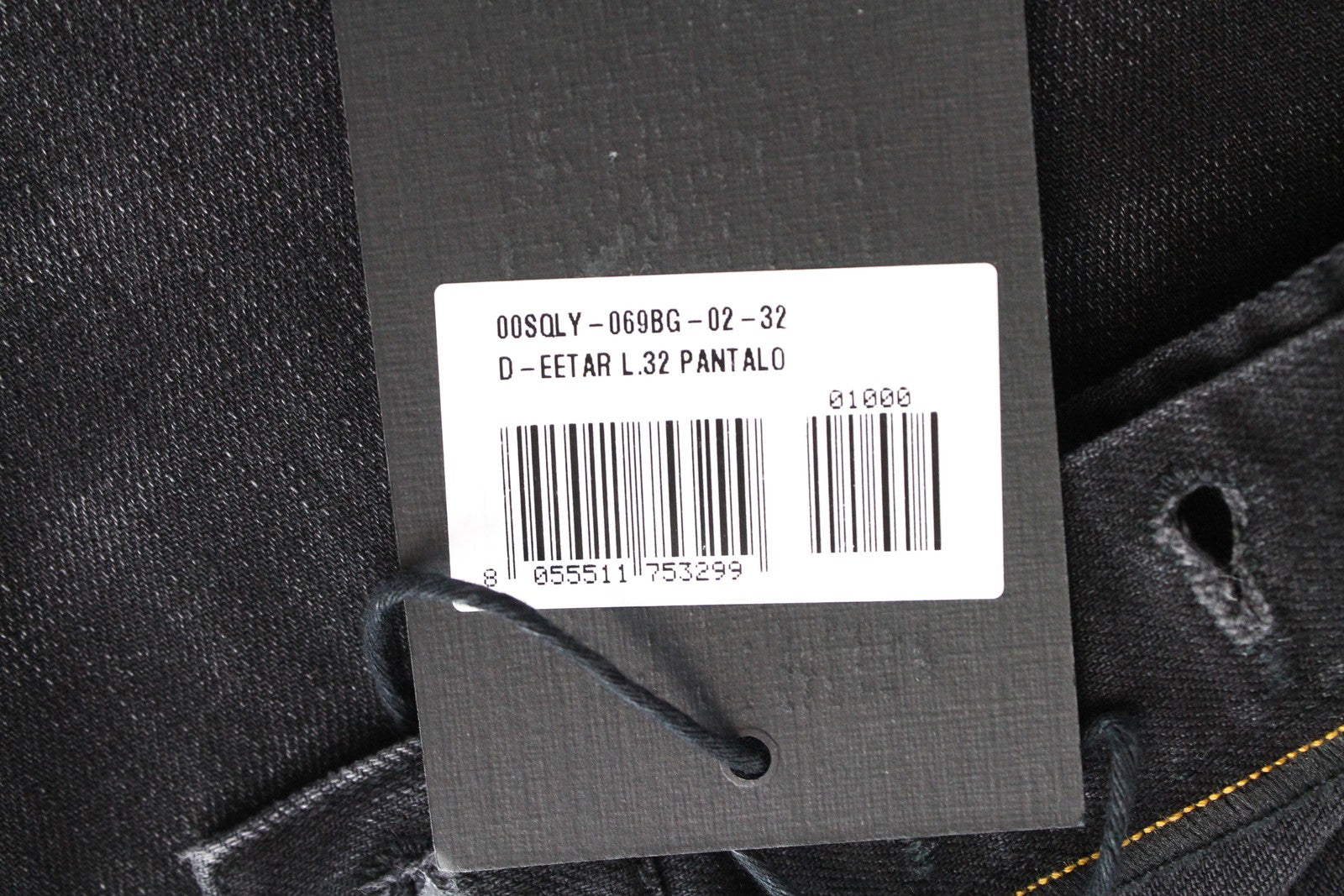 DIESEL D-Eetar 069BG Men's Jeans W32/L32 Tapered Fit Wash Stretch Grey