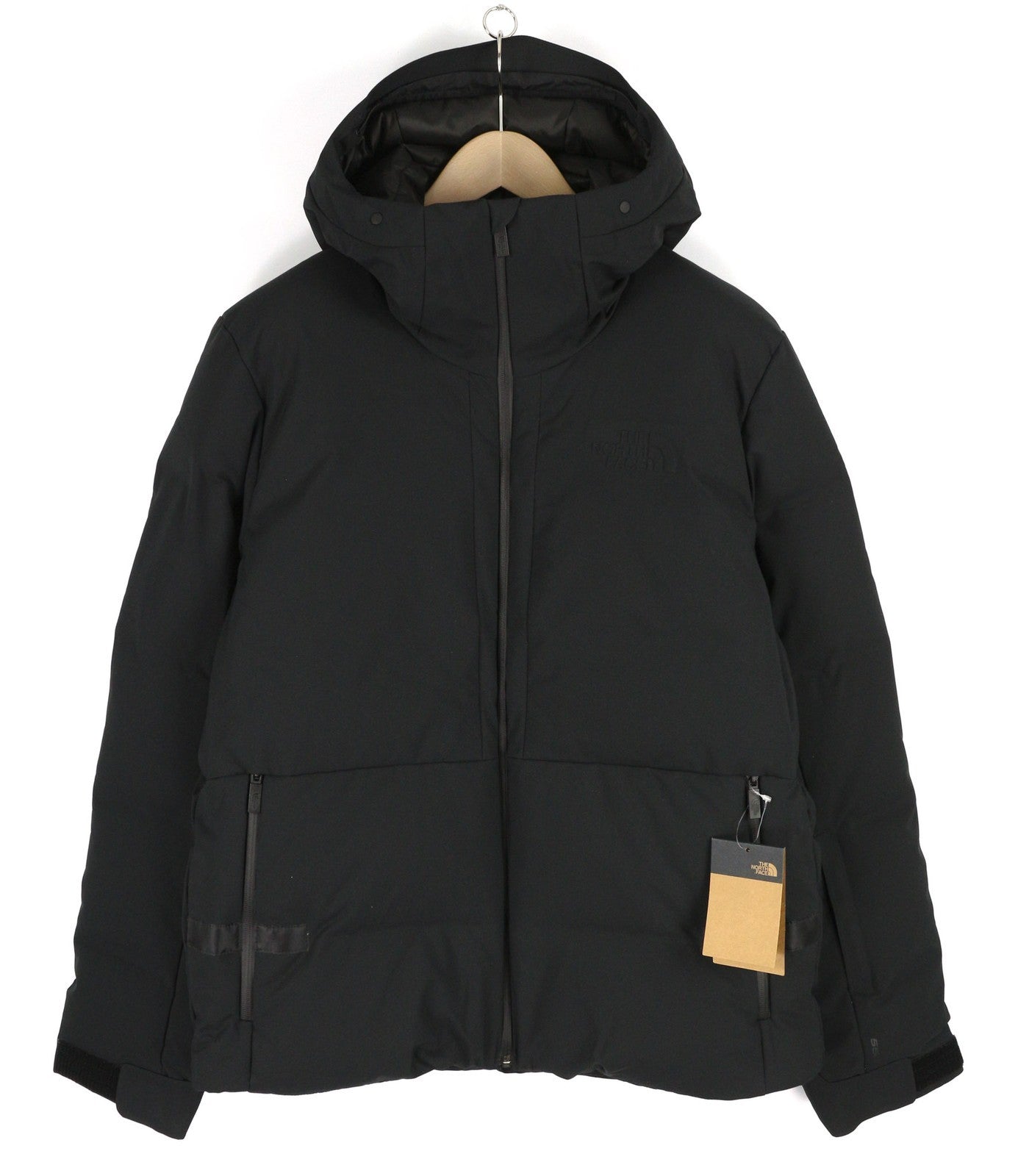 THE NORTH FACE Cirque Down Men Jacket L 550 Filled Hooded Lined Zip Logo Black