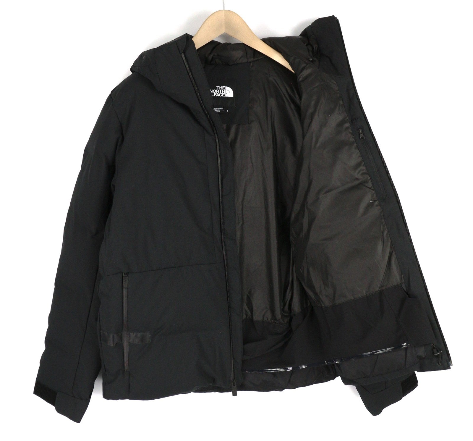 THE NORTH FACE Cirque Down Men Jacket L 550 Filled Hooded Lined Zip Logo Black