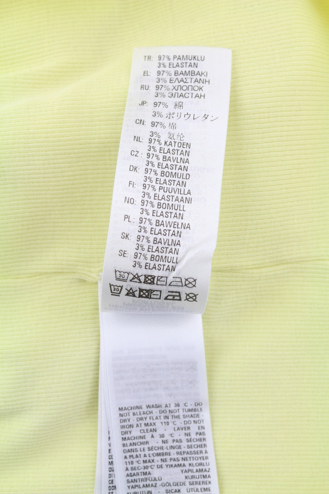 DIESEL T-Ribby-Open Women T-Shirt M Yellow Cardigan Button Cropped Ribbed Logo