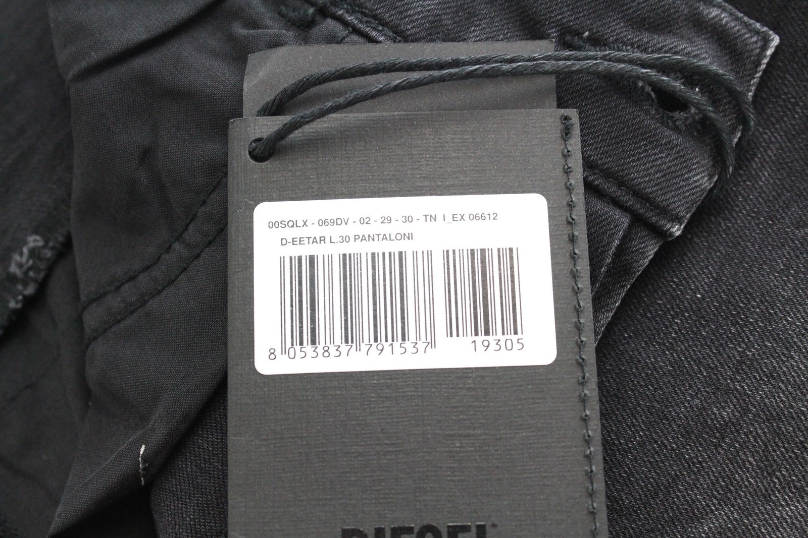 DIESEL D-Eetar 069DV Men's Jeans W29/L30 Tapered Wash Ripped Stretch Grey