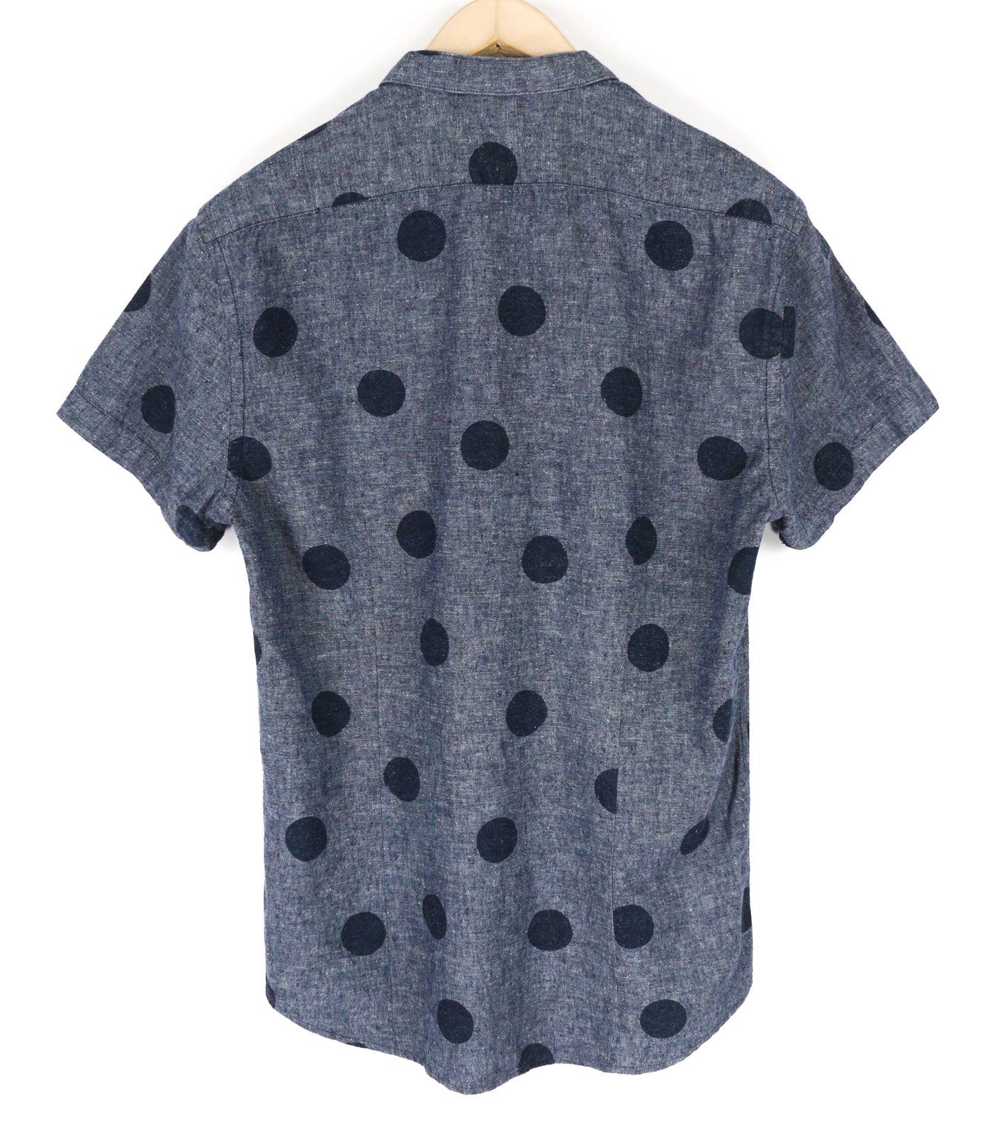 SCOTCH & SODA Ams Blauw Men Shirt ~M/L Blue Dot Patterned Short Sleeve Button-Up