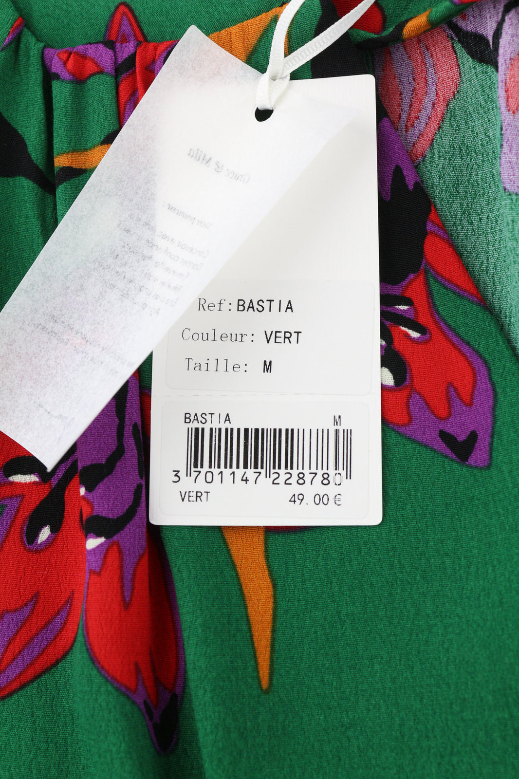 GRACE & MILA Bastia Women Blouse M Green Flower Print Long Sleeved Wrap V-Neck