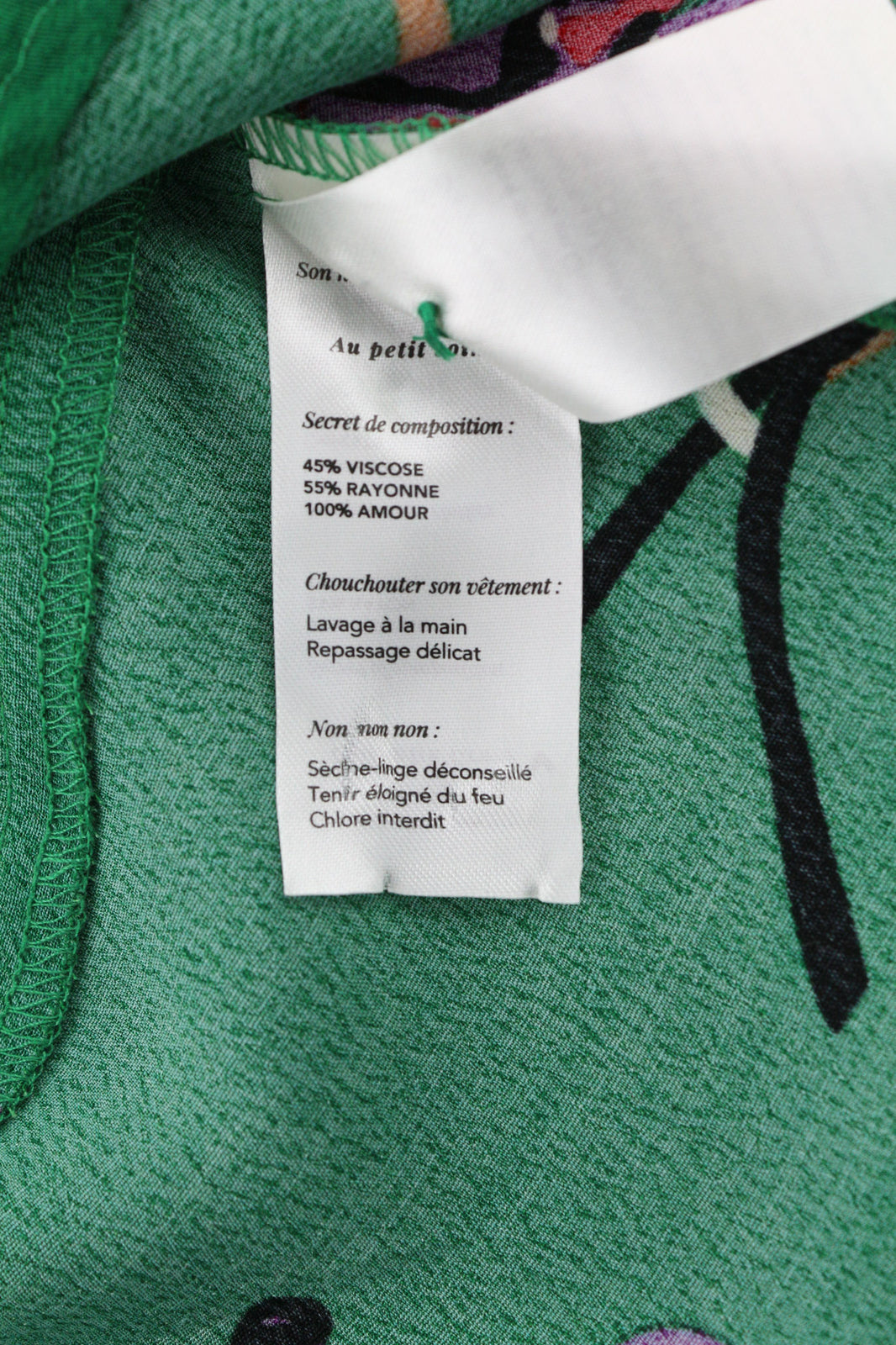 GRACE & MILA Bastia Women Blouse M Green Flower Print Long Sleeved Wrap V-Neck