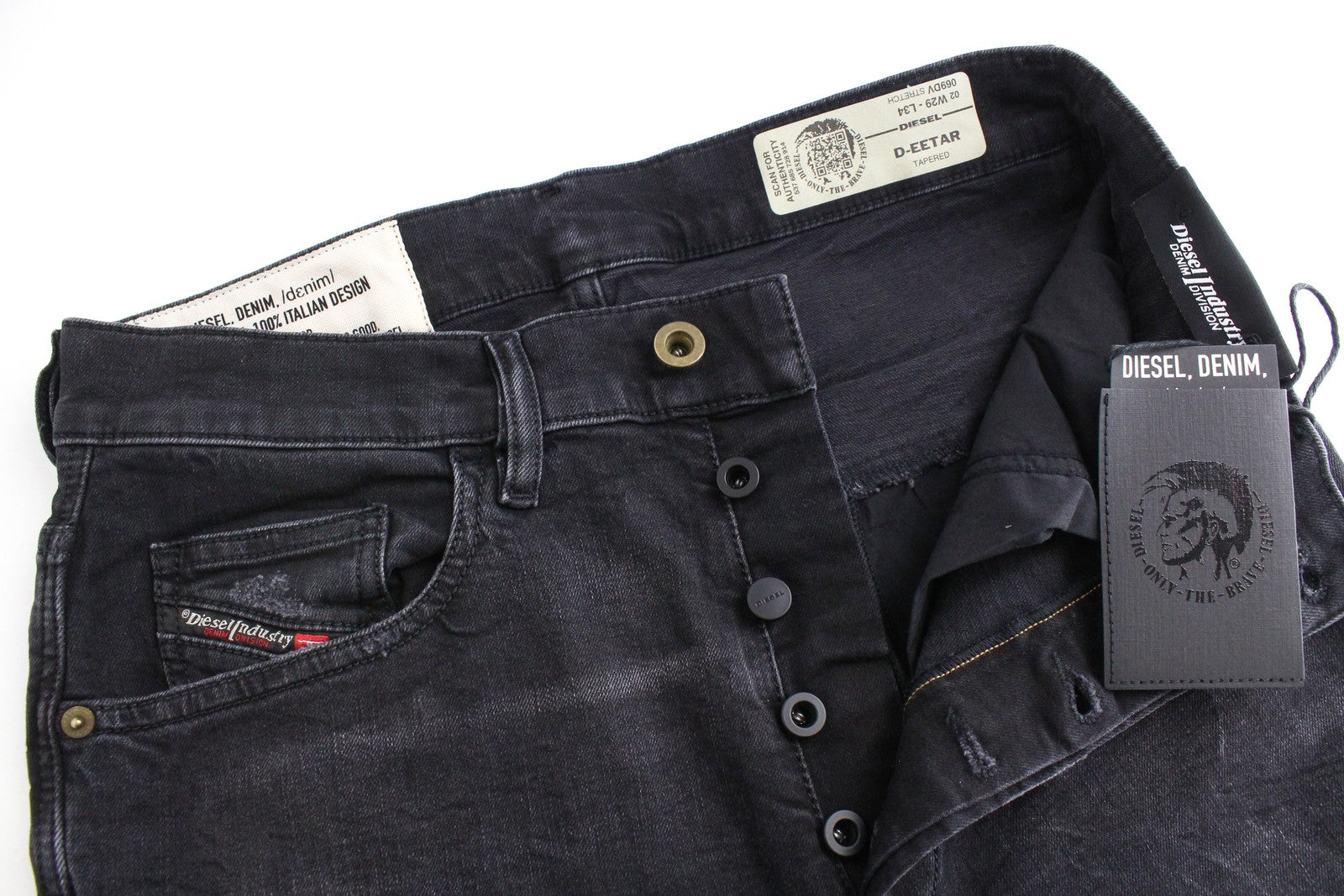 DIESEL D-Eetar 069DV Men's Jeans W29/L34 Taper Stretch Grey