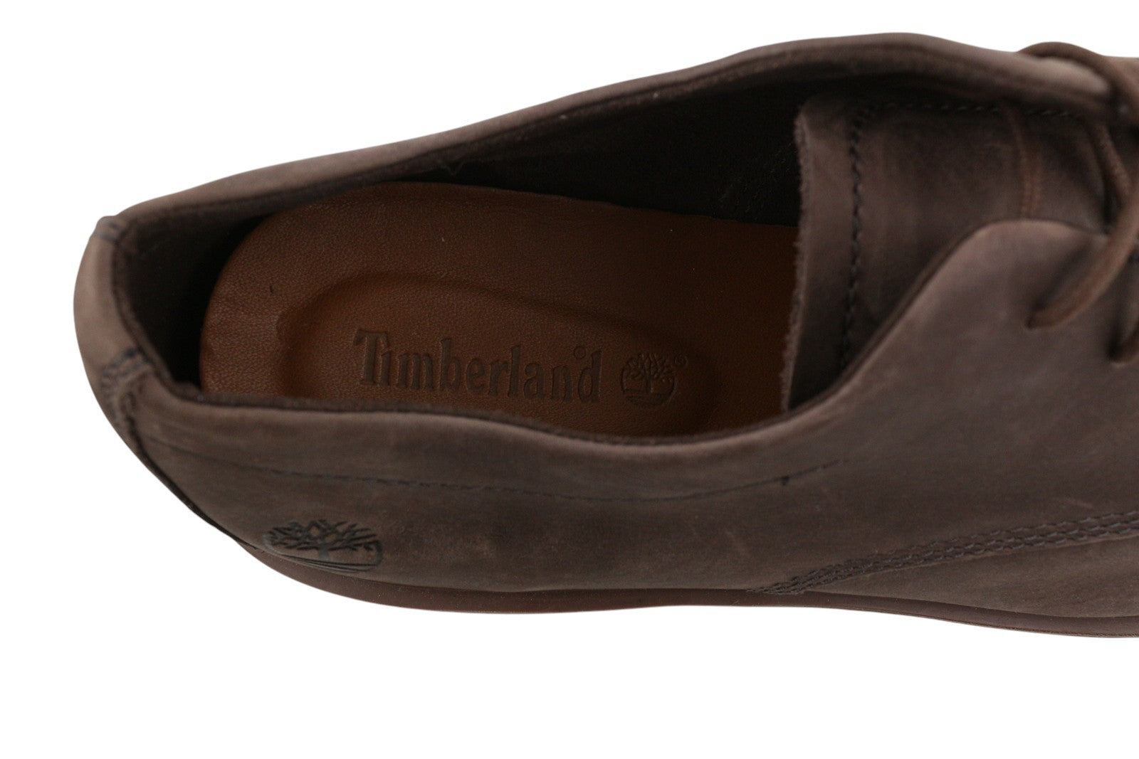 TIMBERLAND A29U8 Men Shoes EU44.5/45 Brown Leather Lace Up Almond Toe Logo