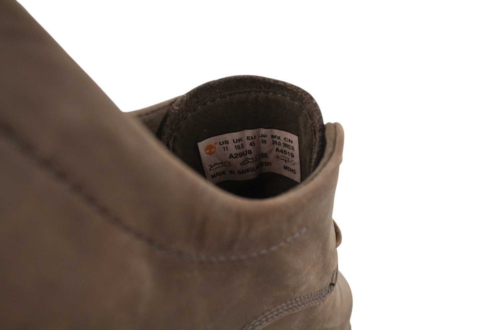 TIMBERLAND A29U8 Men Shoes EU44.5/45 Brown Leather Lace Up Almond Toe Logo