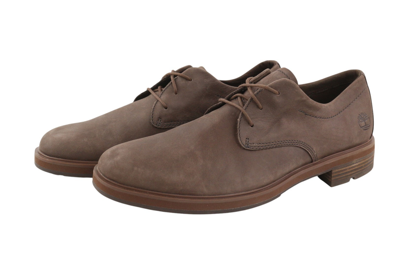 TIMBERLAND A29U8 Men Shoes EU44.5/45 Brown Leather Lace Up Almond Toe Logo