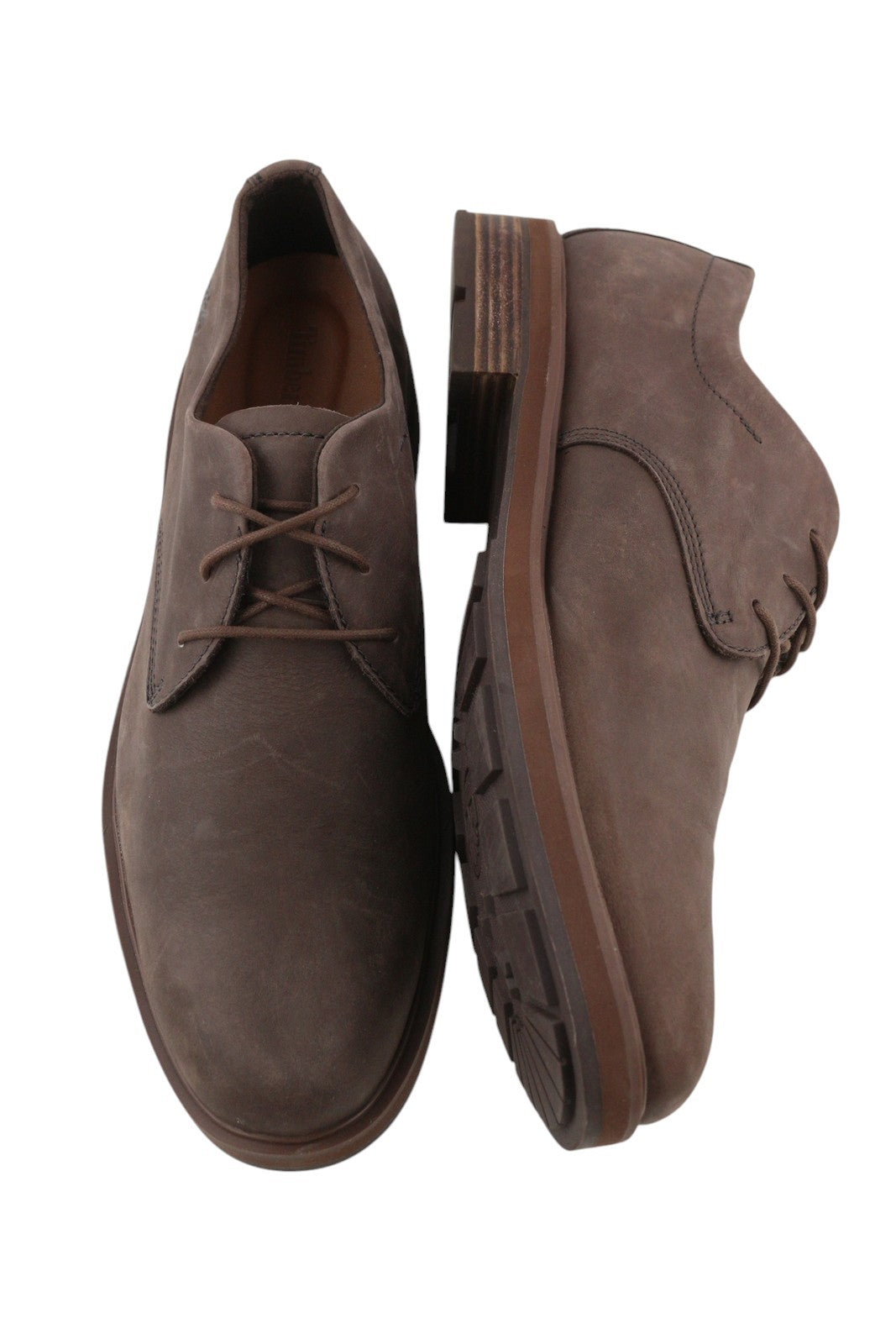 TIMBERLAND A29U8 Men Shoes EU44.5/45 Brown Leather Lace Up Almond Toe Logo