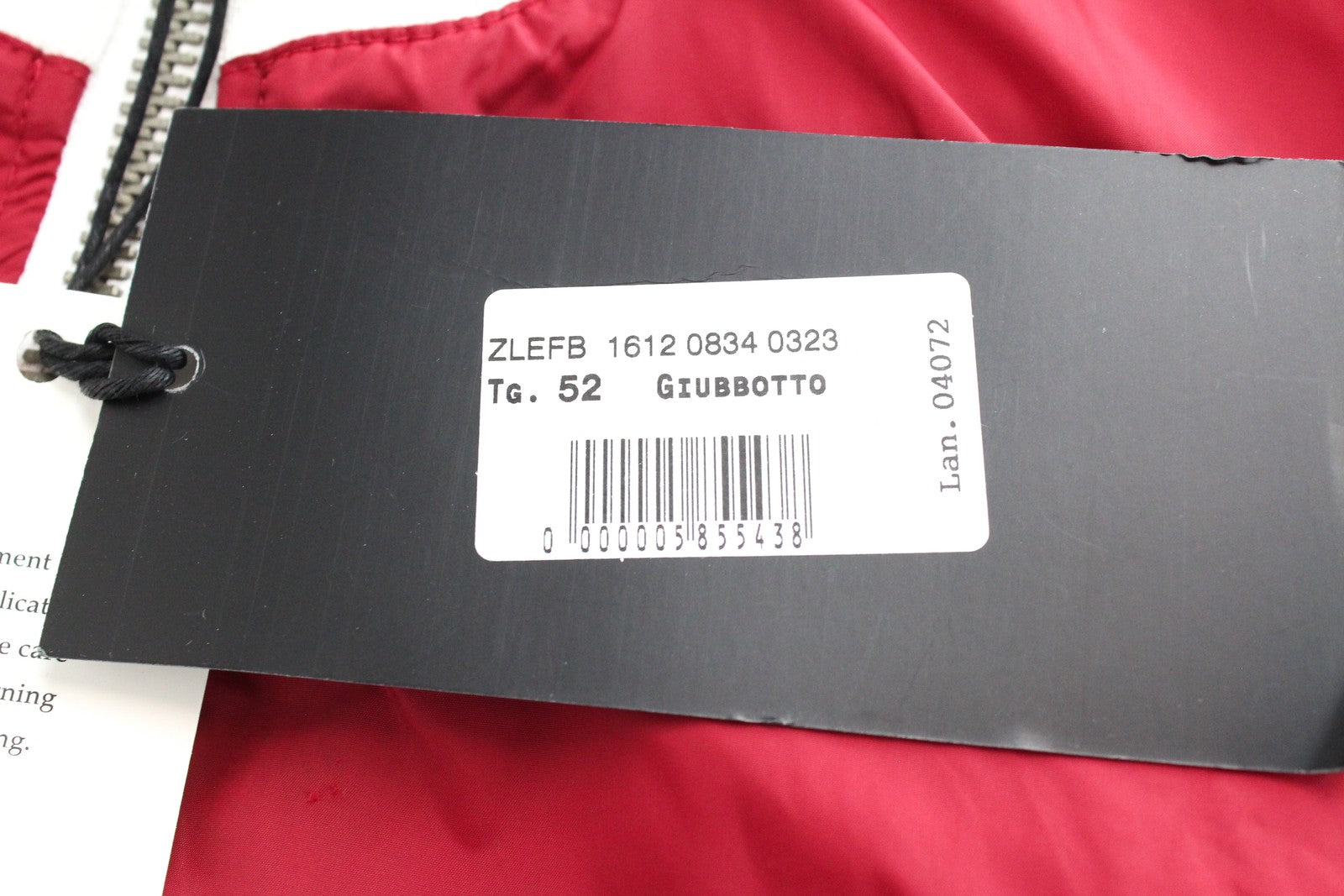 RICHMOND Men's Jacket 52 Red Lined Single Long Zipped Lightweight