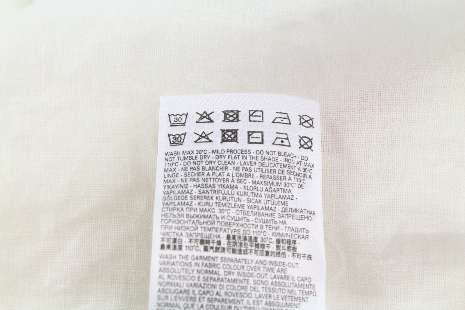 DIESEL S-Umbe-Sslab Men Shirt L White Short Sleeve Linen Spread Neck RRP€150