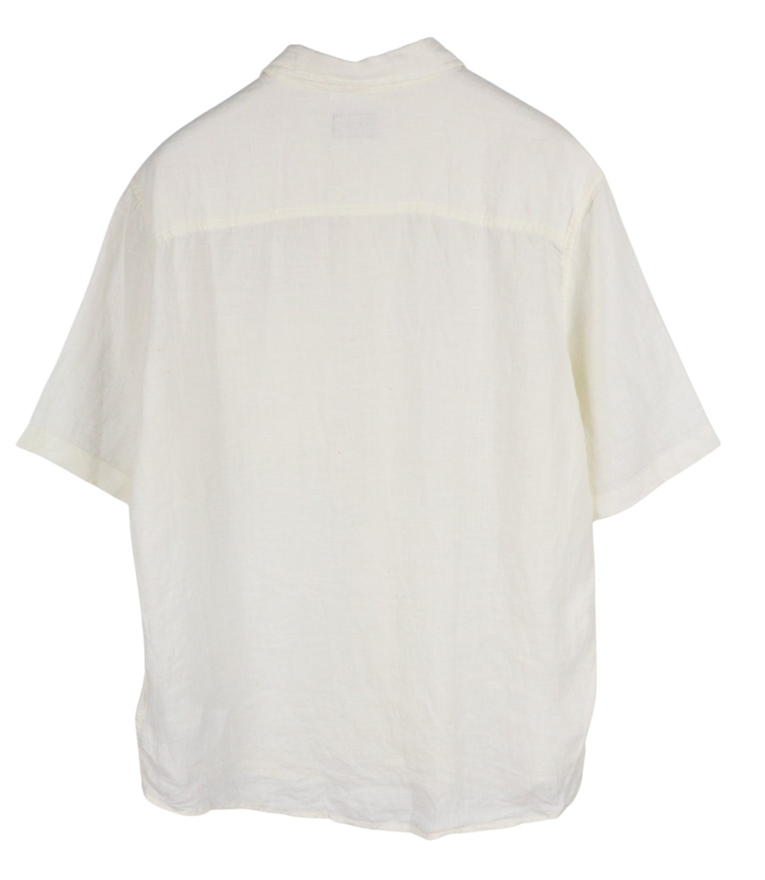 DIESEL S-Umbe-Sslab Men Shirt L White Short Sleeve Linen Spread Neck RRP€150