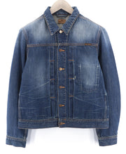 NUDIE Sonny Rig Orta Men Jacket M Faded Denim Unlined Button Closure PL Neck
