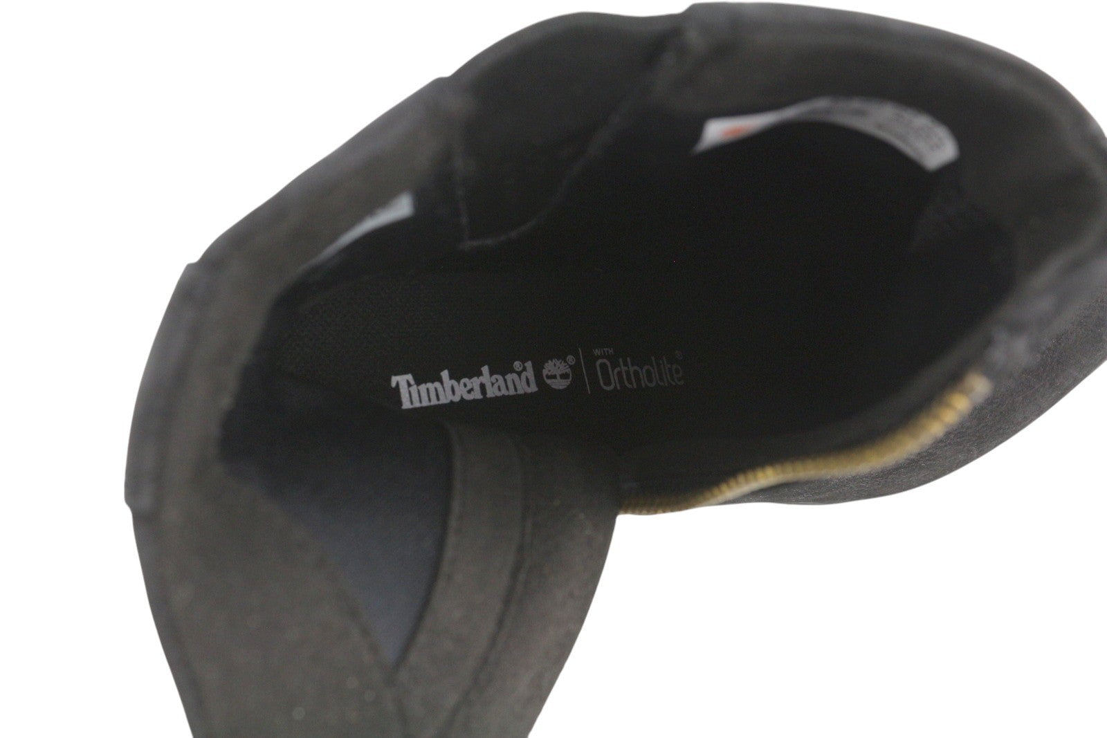 TIMBERLAND A22BA Women Boots EU37.5 EU38.5 Black Leather Heeled Zip Ortholite