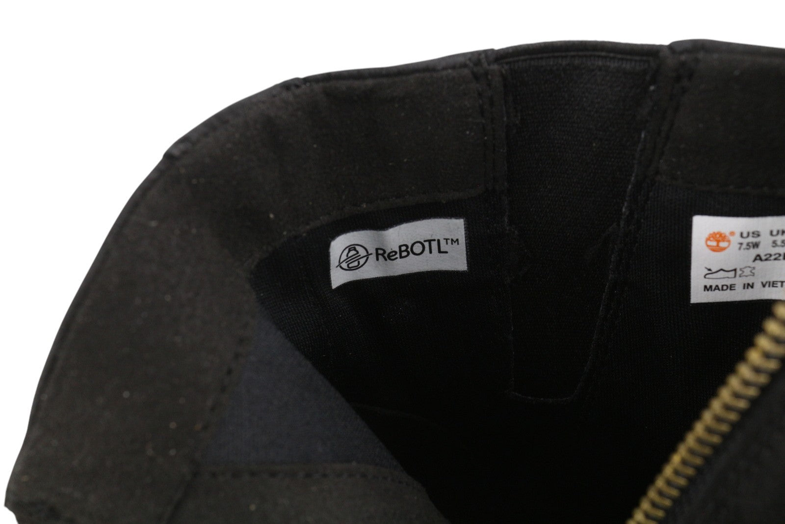 TIMBERLAND A22BA Women Boots EU37.5 EU38.5 Black Leather Heeled Zip Ortholite