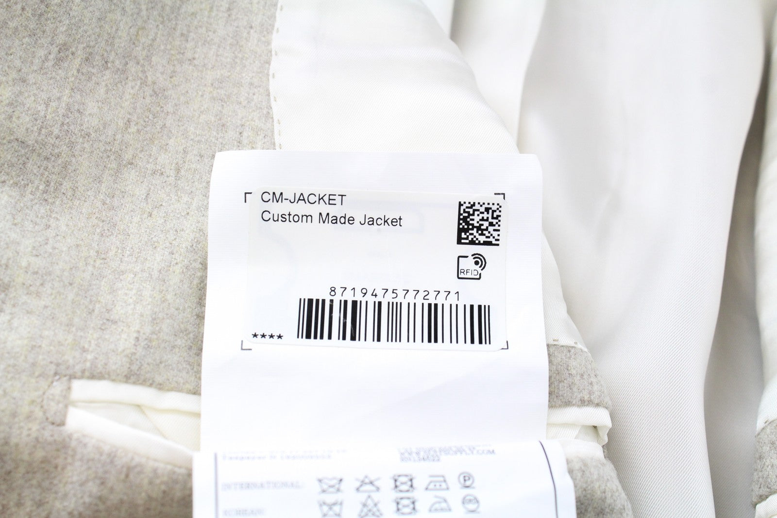 SUITSUPPLY Havana UK32R Beige Blazer Men's Pure Wool Lined Single-Breasted