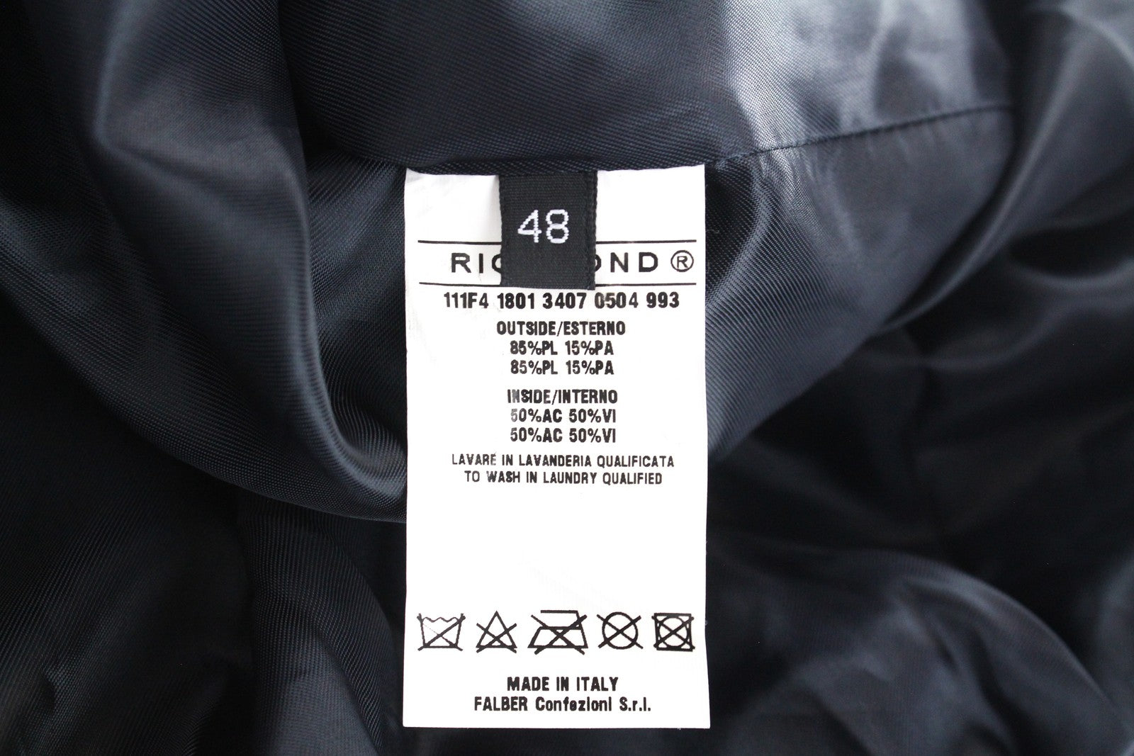 RICHMOND Men's Jacket 48 Blue Lightweight Long With Capson Single