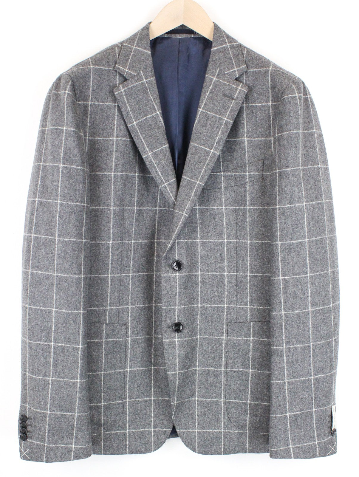 SUITSUPPLY Havana Blazer UK48L Grey Checked Wool Men's Formal  Lined Classic