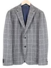 SUITSUPPLY Havana Blazer UK48L Grey Checked Wool Men's Formal  Lined Classic