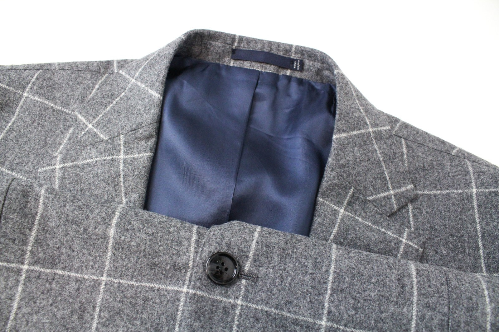 SUITSUPPLY Havana Blazer UK48L Grey Checked Wool Men's Formal  Lined Classic