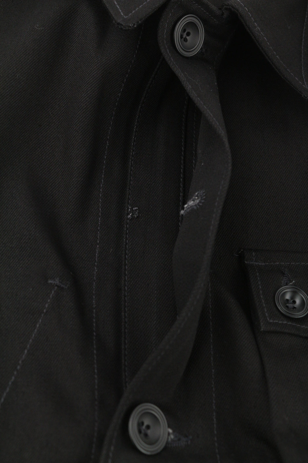 Nudie Jeans Men Jacket M PL Neck Black Unlined Organic Cotton Black Pockets