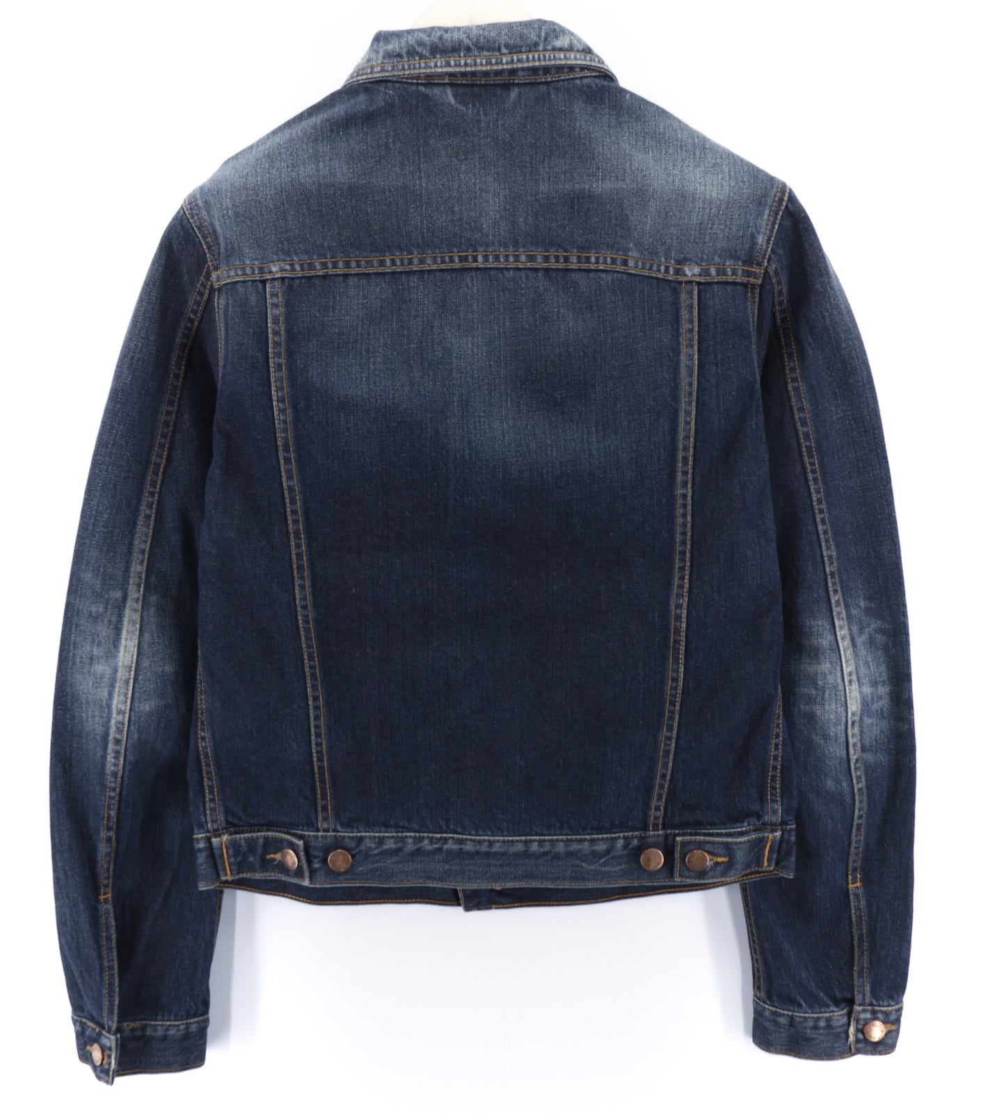 NUDIE Terry Org. Contrast Men Jacket M Neck Unlined Faded Denim Distressed