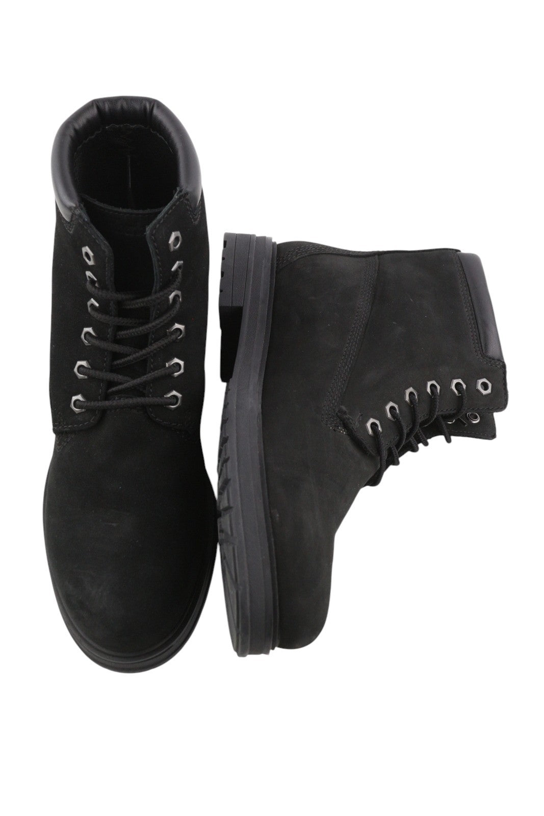 TIMBERLAND Women Boots EU40 EU41 Black Leather Ankle Top Lace Up Waterproof