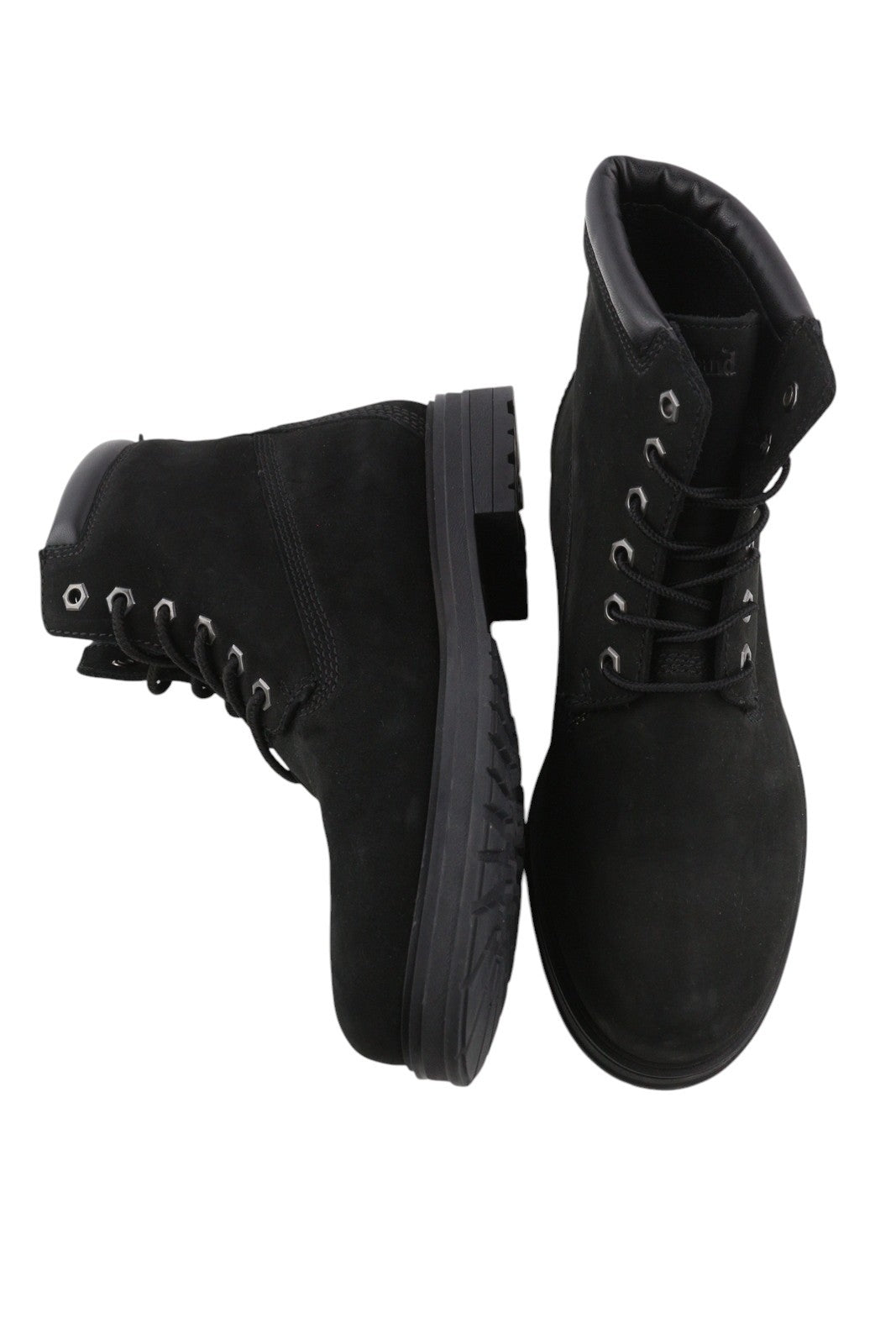 TIMBERLAND Women Boots EU40 EU41 Black Leather Ankle Top Lace Up Waterproof