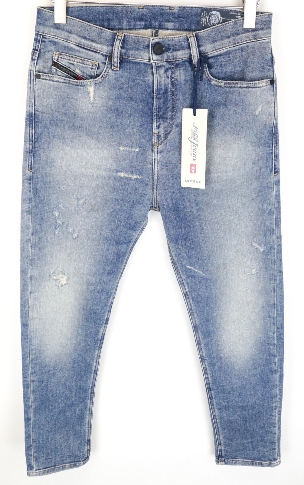 DIESEL D-Vider-T 087AD Men's Jeans W28 Carrot Fit Wash Stretch Blue