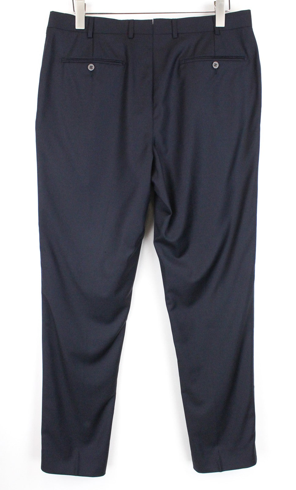 SUITSUPPLY UK36S Navy Wool Men's Pleated Trousers Slit Pocket Lined