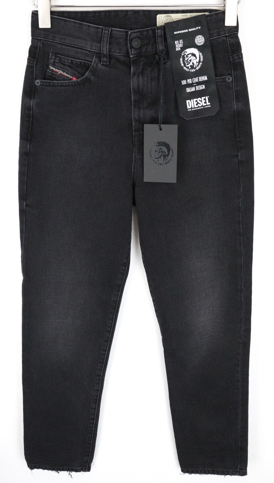 DIESEL D-Eiselle 083AK Women's Jeans W25/L32 Straight Fit Wash Black Cotton