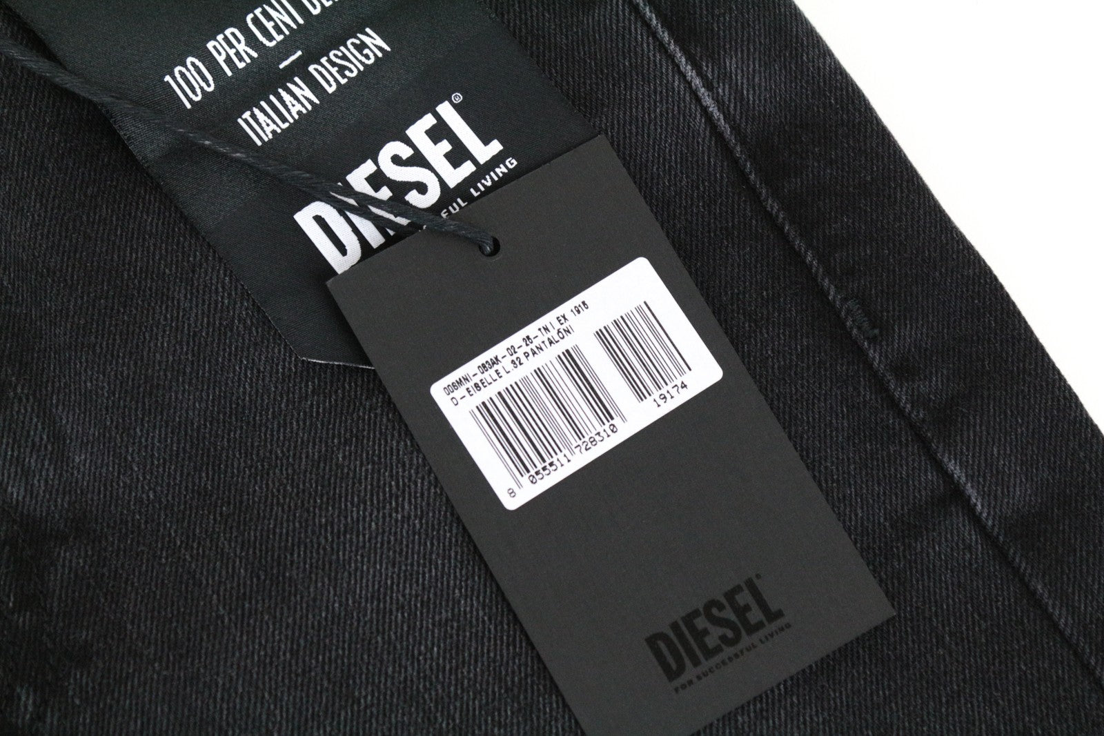 DIESEL D-Eiselle 083AK Women's Jeans W25/L32 Straight Fit Wash Black Cotton