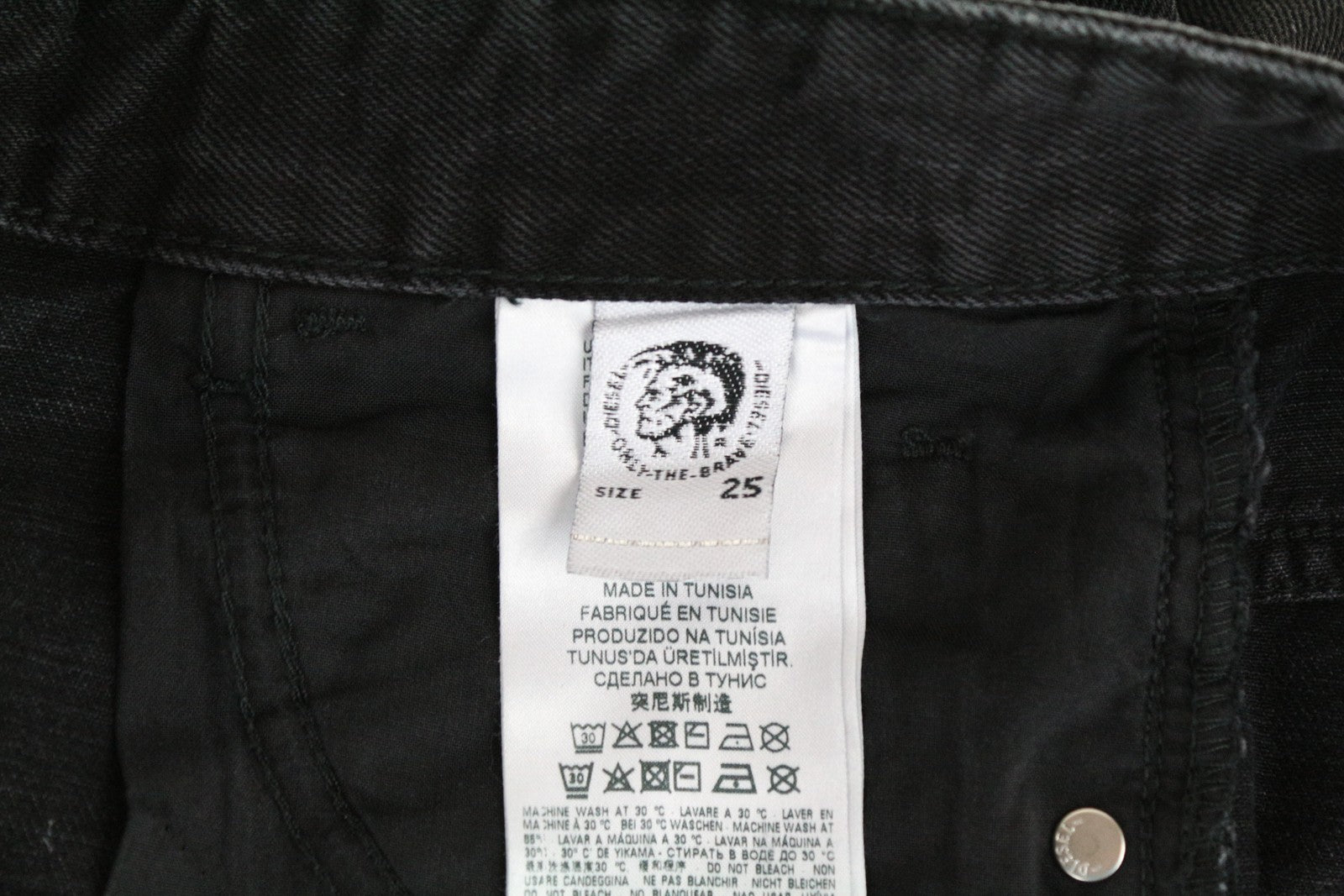 DIESEL D-Eiselle 083AK Women's Jeans W25/L32 Straight Fit Wash Black Cotton