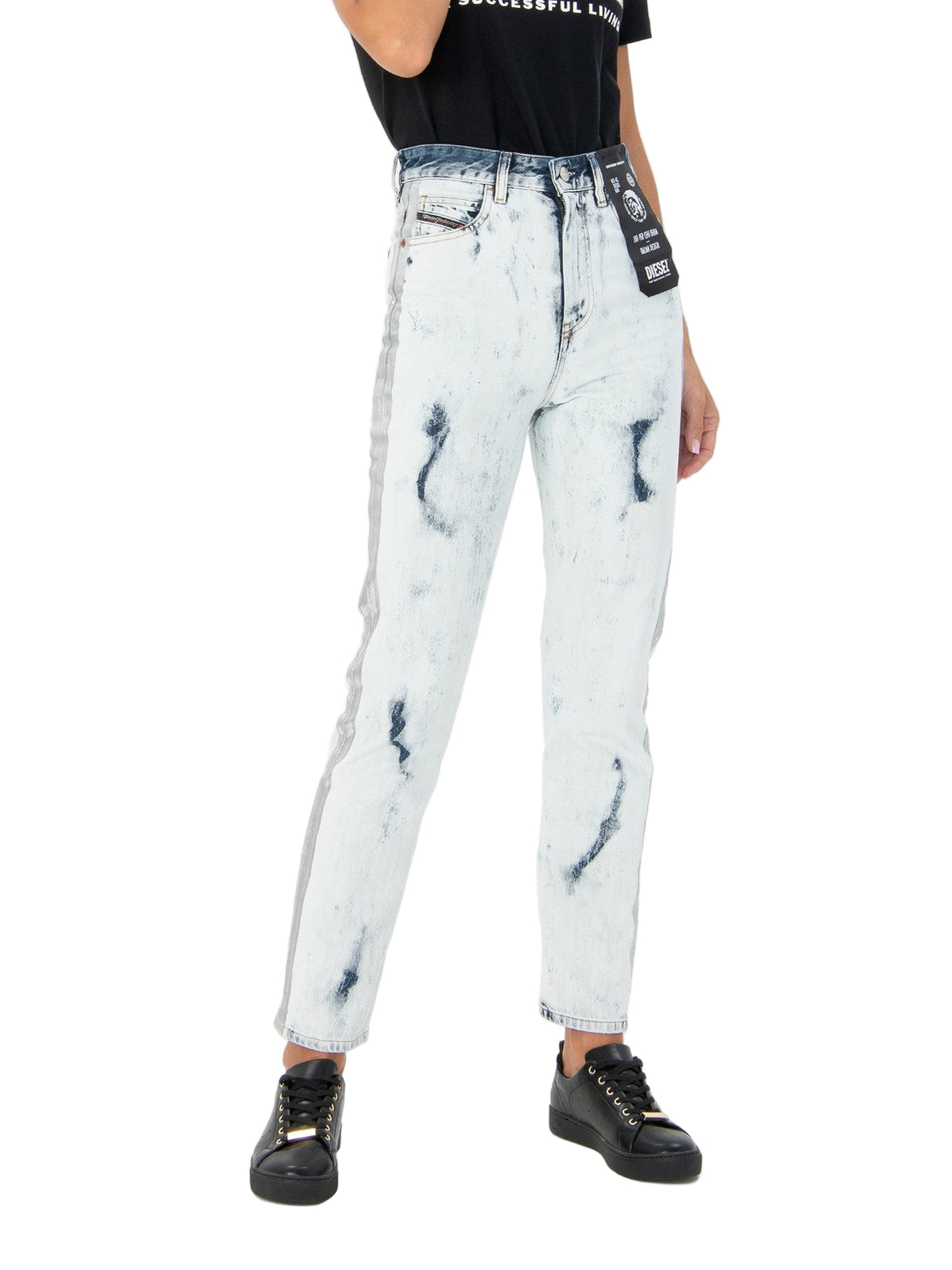 DIESEL D-Eiselle-SP 0890Q Women's Jeans W27/L32 Straight Bleached Blue Cotton