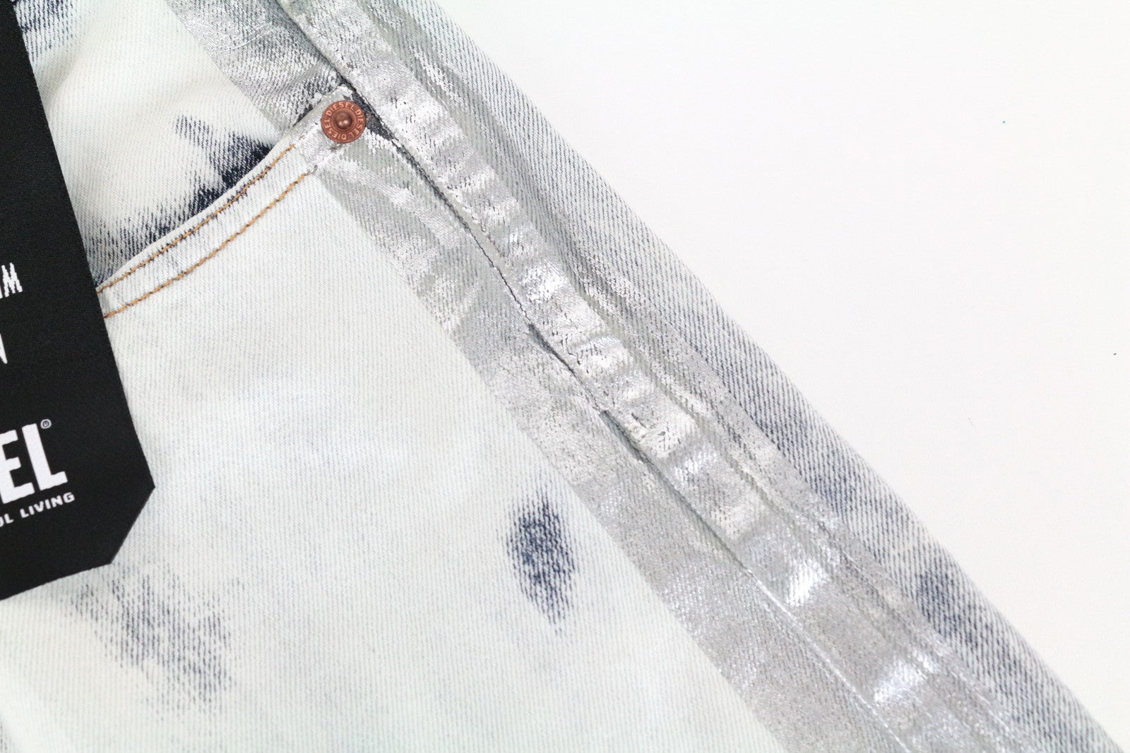 DIESEL D-Eiselle-SP 0890Q Women's Jeans W27/L32 Straight Bleached Blue Cotton