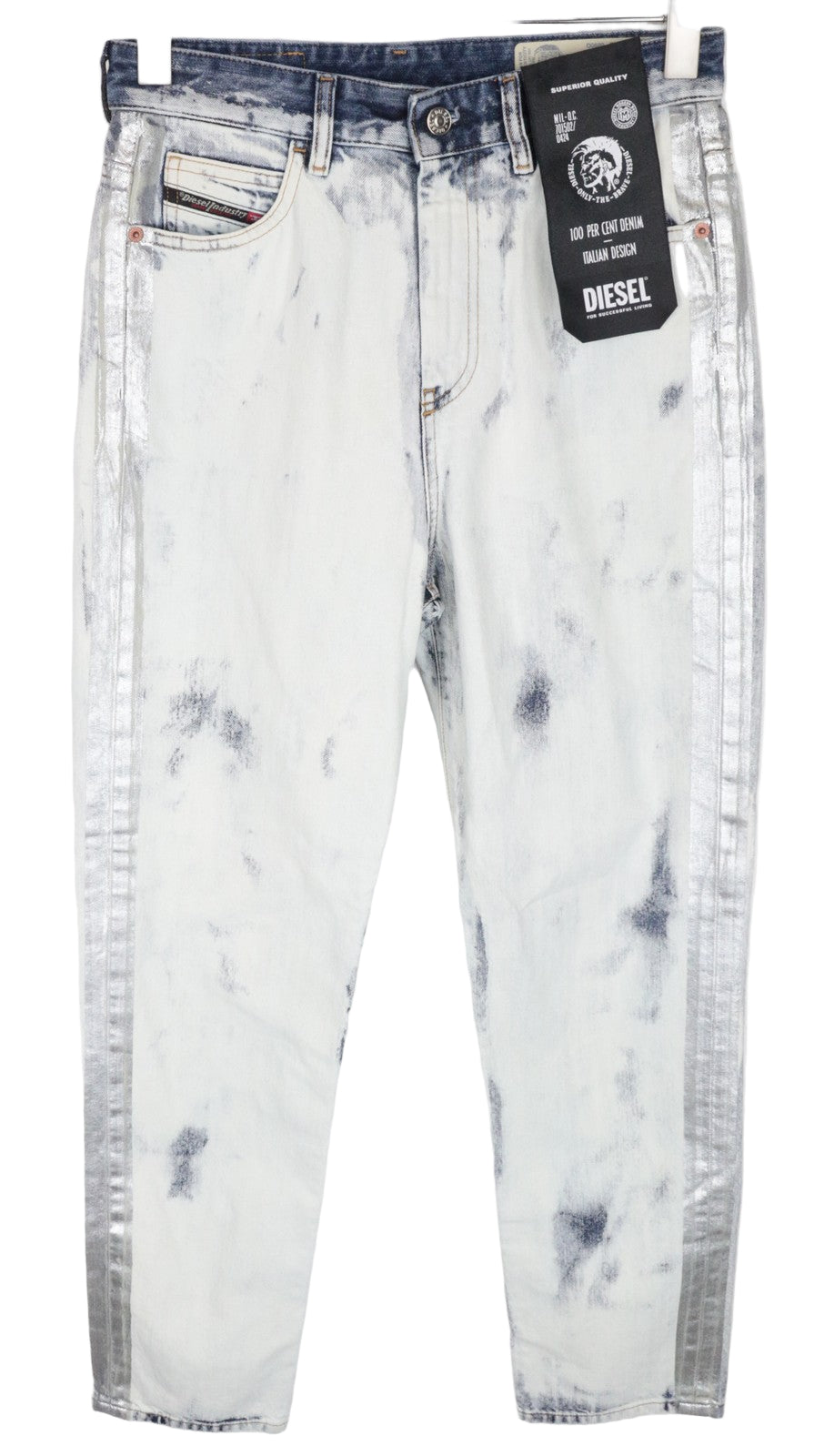 DIESEL D-Eiselle-SP 0890Q Women's Jeans W27/L32 Straight Bleached Blue Cotton