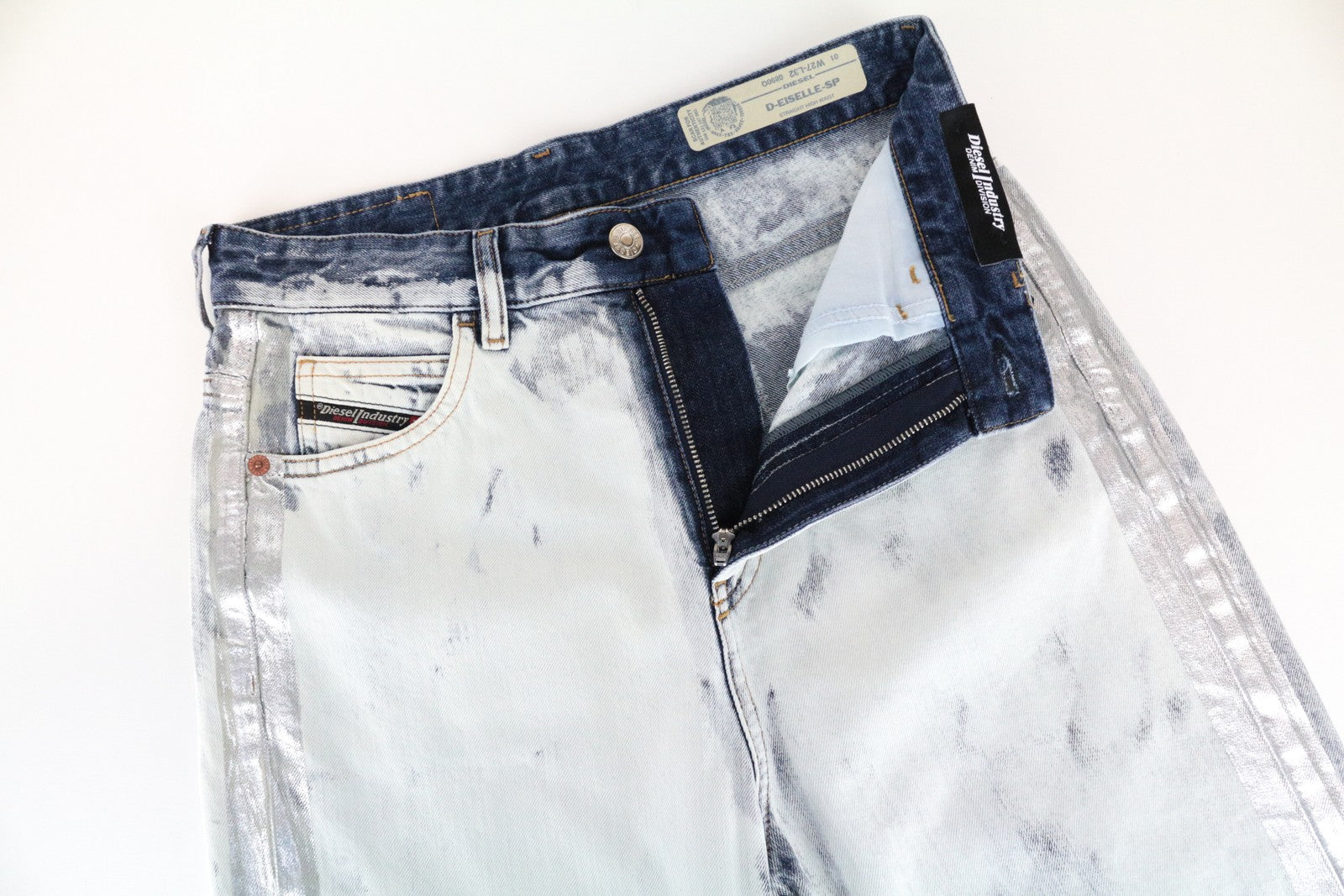 DIESEL D-Eiselle-SP 0890Q Women's Jeans W27/L32 Straight Bleached Blue Cotton