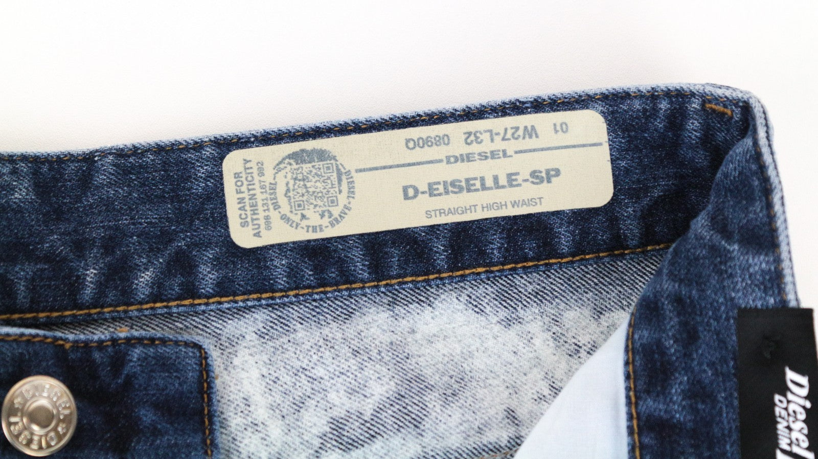 DIESEL D-Eiselle-SP 0890Q Women's Jeans W27/L32 Straight Bleached Blue Cotton