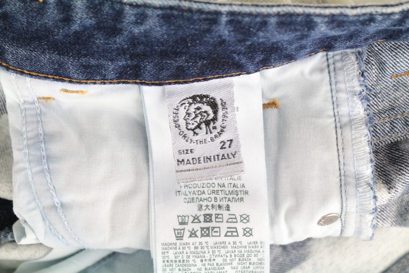 DIESEL D-Eiselle-SP 0890Q Women's Jeans W27/L32 Straight Bleached Blue Cotton