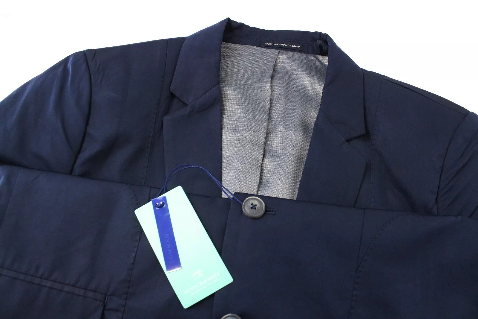 „SCOTCH &amp; SODA“ vyriškas švarkas M, tamsiai mėlynas, su įpjovomis, vienaeilis, „Ams Couture“ stiliaus 