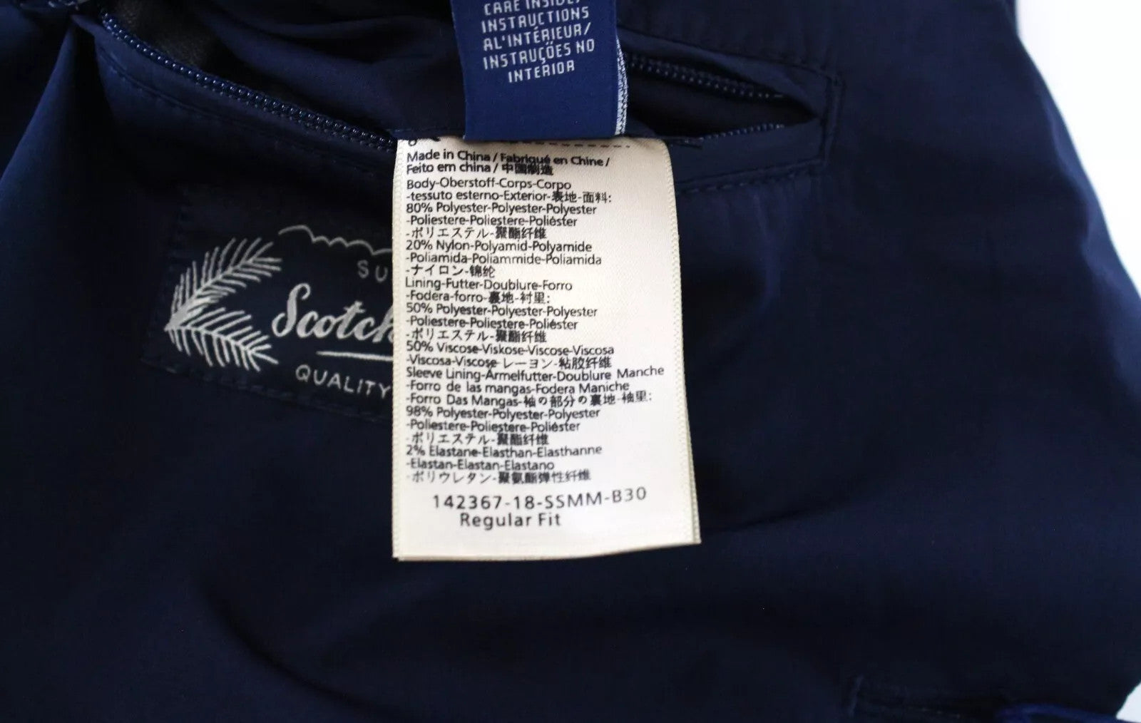 „SCOTCH &amp; SODA“ vyriškas švarkas M, tamsiai mėlynas, su įpjovomis, vienaeilis, „Ams Couture“ stiliaus 