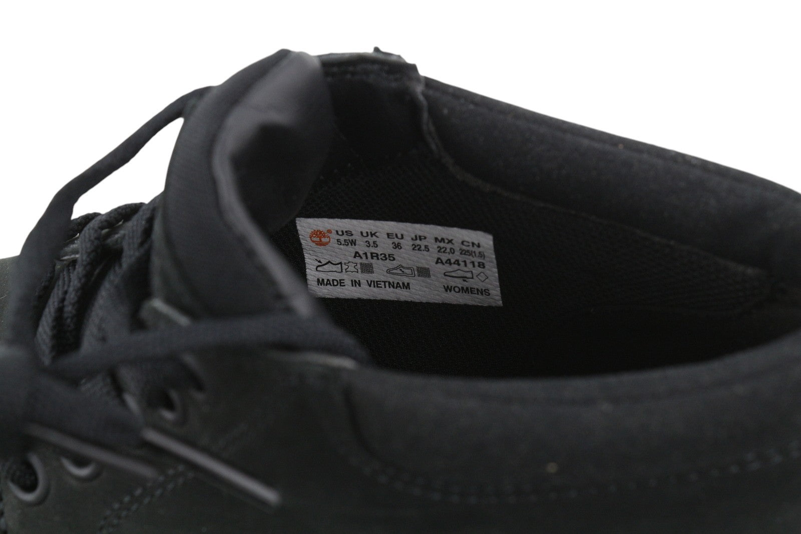 TIMBERLAND A1R35 Women Boots EU36 EU37 Black Ankle Top Almond Toe Laced Leather