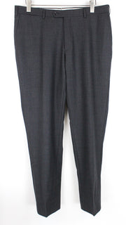SUITSUPPLY Men's Wool Pants UK38R Dark Grey Lined Pleated Style