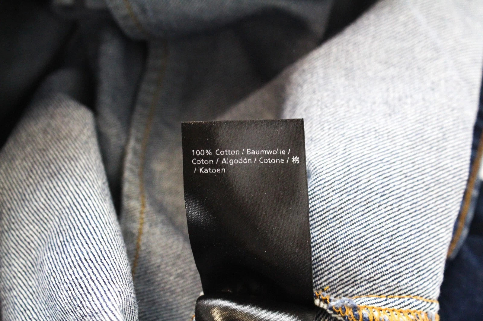 DENHAM XL Trucker Jacket Women Blue Washed Cotton Logo Embroidered Denim