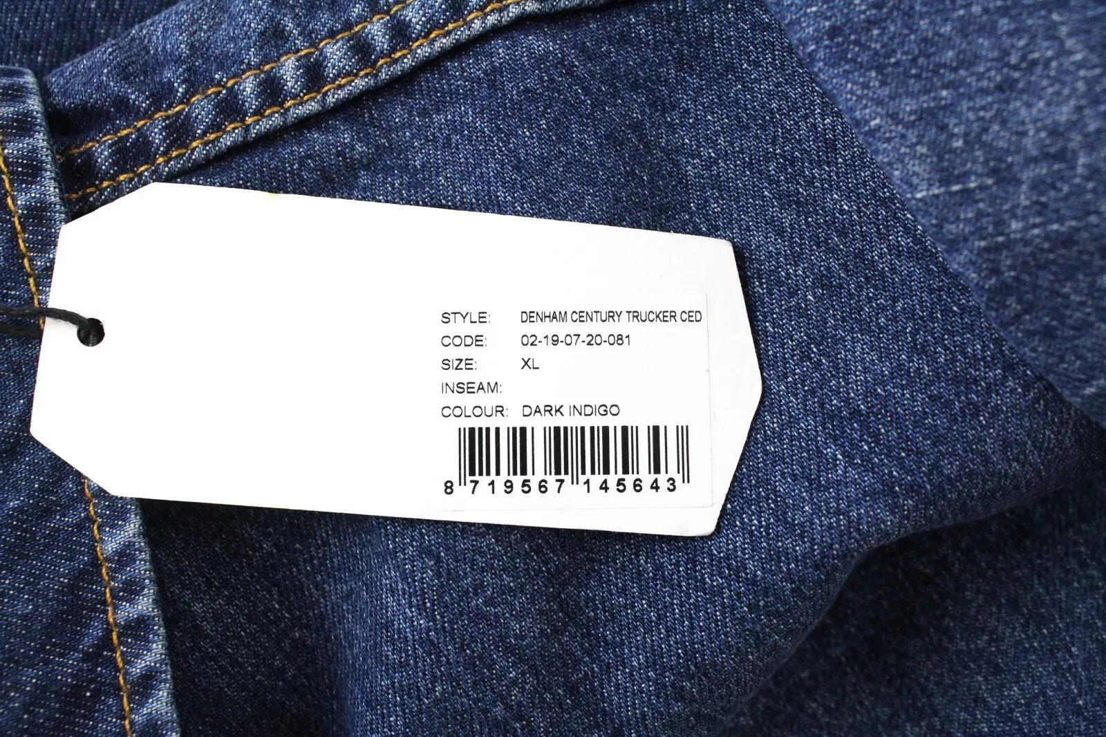 DENHAM XL Trucker Jacket Women Blue Washed Cotton Logo Embroidered Denim