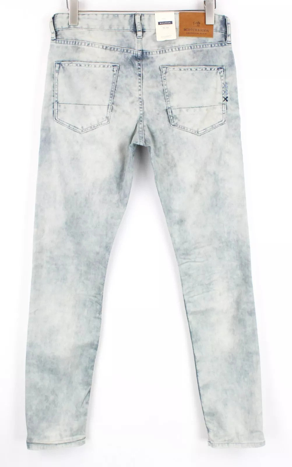 SCOTCH & SODA W31/L32 Ralston Blue Jeans Men Slim Washed Stretch Denim