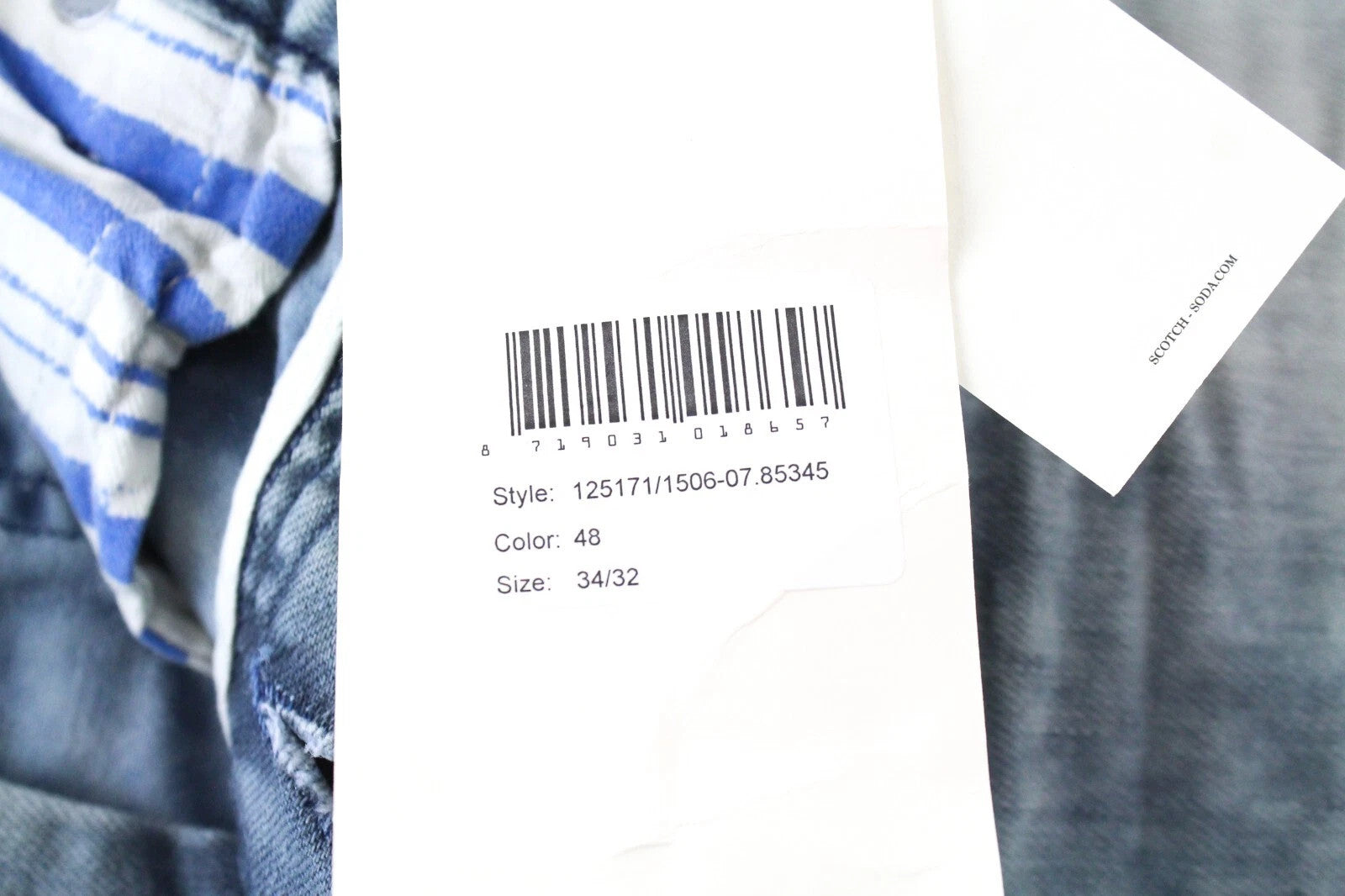 SCOTCH & SODA Ralston Blue Jeans W34/L32 Men 5-Pocket Washed Slim Stretch