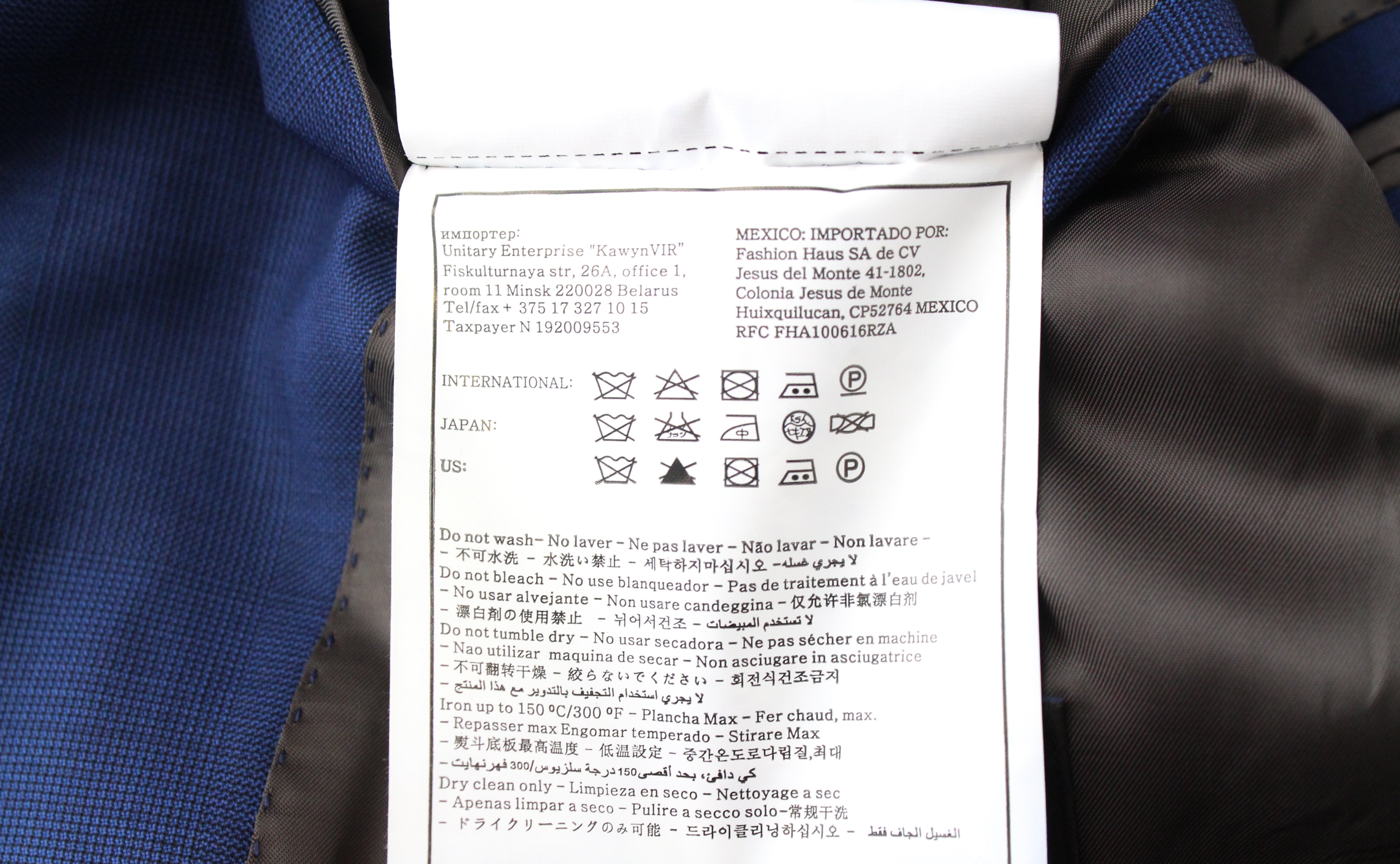 SUITSUPPLY Lazio Men's Blue UK48R Wool Blazer Slim Fit Super 110's Classic