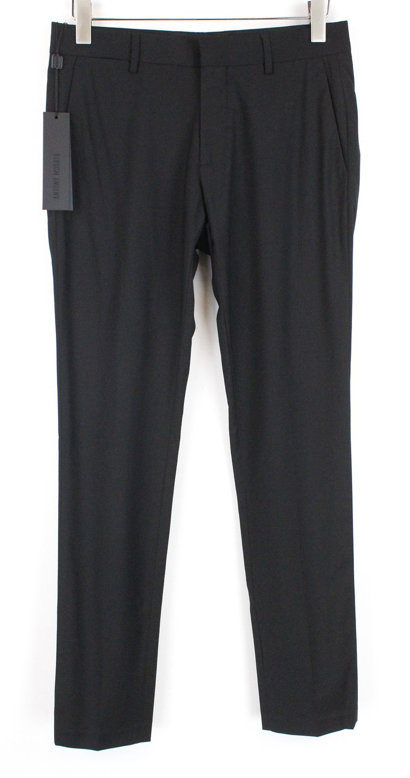 ANTONY MORATO Bonnie Black Men's Wool Trousers 44/30 Slim Pleated Tailored